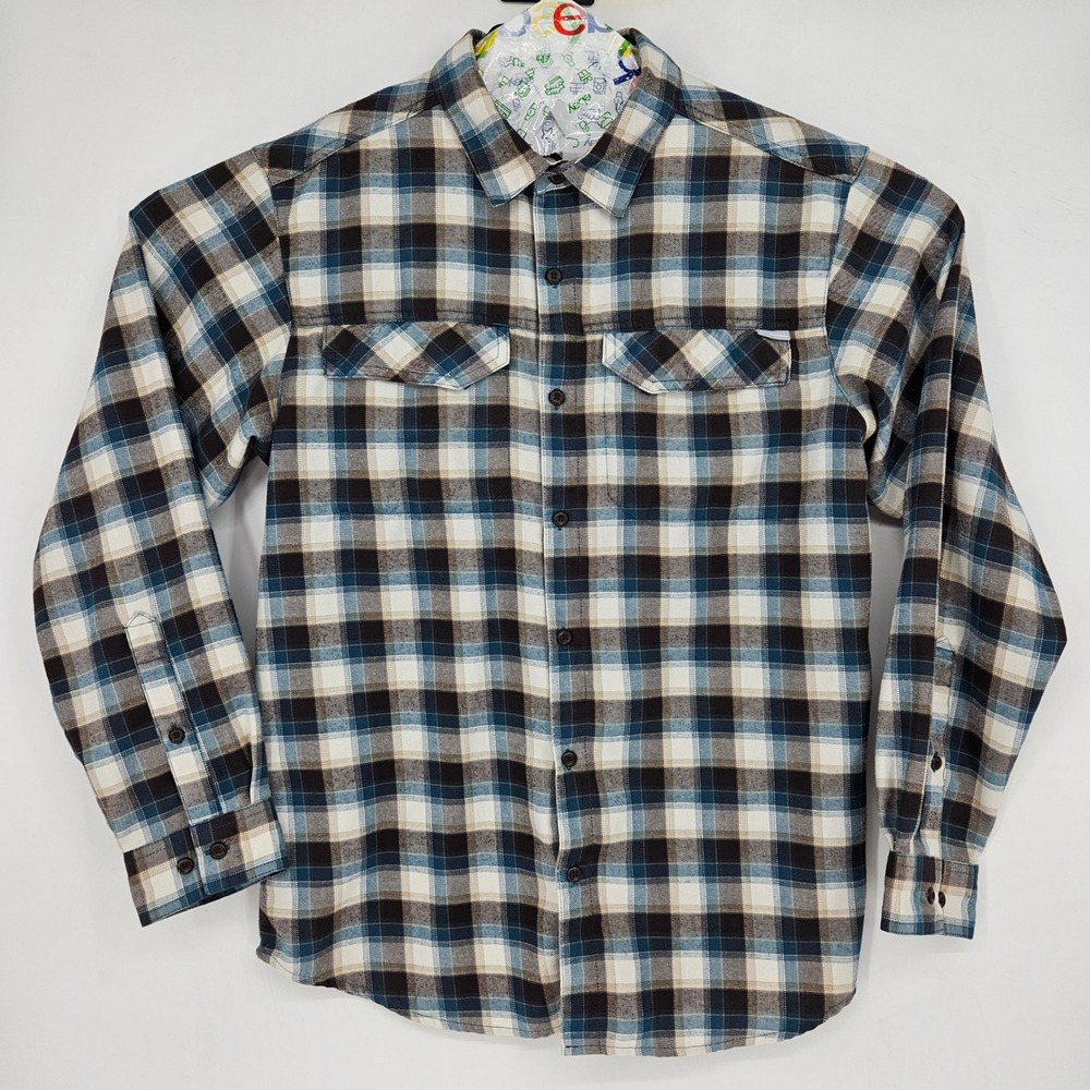 Columbia Shirt Mens XL Blue‎ Plaid Flannel Outdoors Button Up Long Sleeve